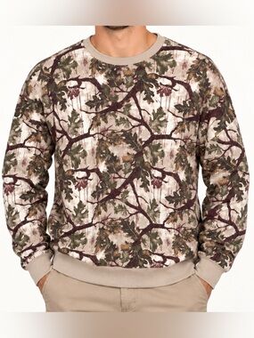 Original Use Camo Oak Leaf Branch Crewneck Sweatshirt Size XL